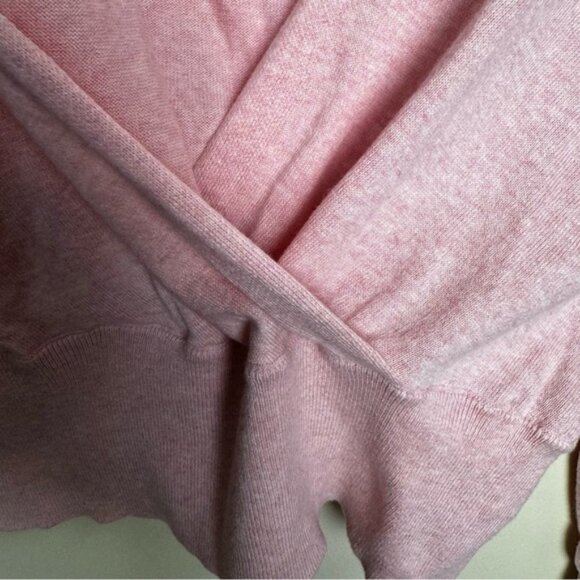 Lululemon Crossover Faux Wrap Cashmere Cotton Ribbed Sweater Top Knit Pink 10 - Picture 5 of 16